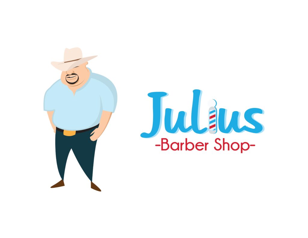 Julius Barber Shop Character Logo